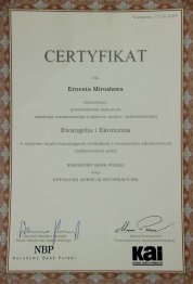 Certyfikat za odbycie szkolenia 